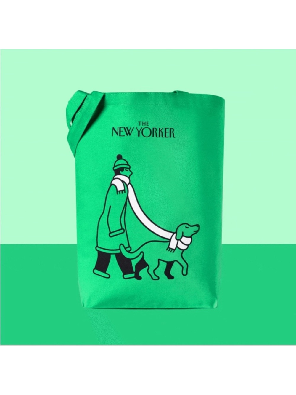The New Yorker Limited Edition Green Tote Bag Laura Dirzyte Dog Walk Rare